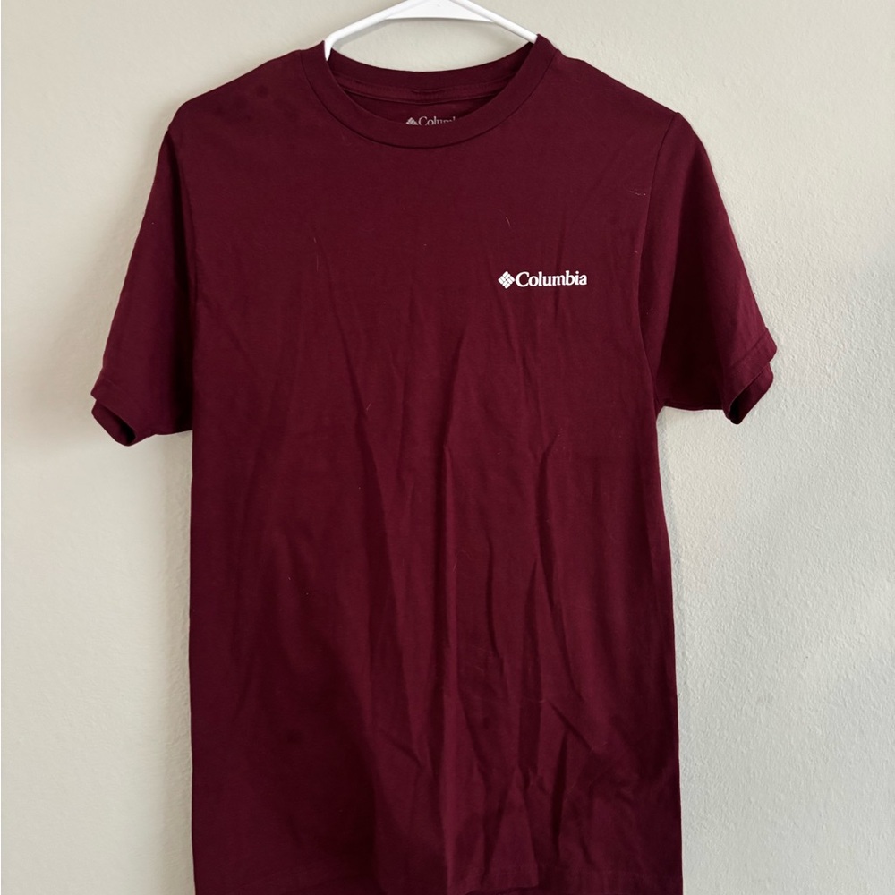 Columbia Red Short Sleeve Tee Classic Crew Neck